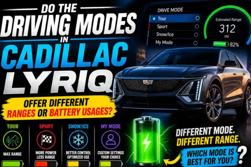 Do the Driving Modes in Cadillac Lyriq Offer Different Ranges or Battery Usages?